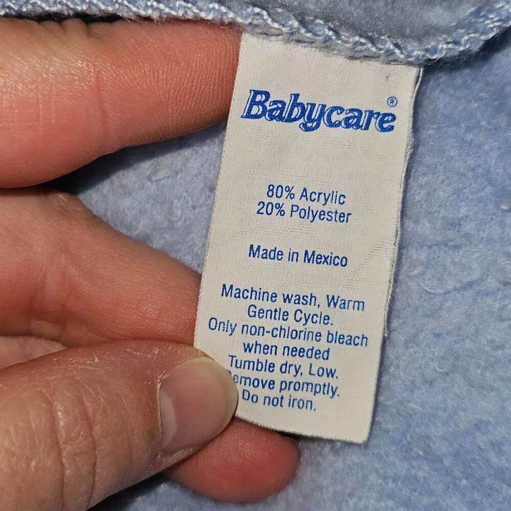 VTG Babycare Solid Light Blue Baby Blanket Lovey 27x32 Soft Acrylic Blend
